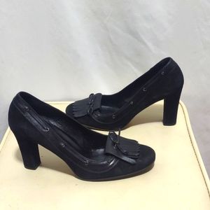 Ralph Lauren Black Suede Heels